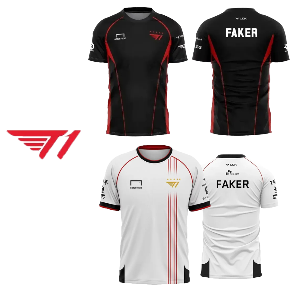 Esports Gaming Jersey - Faker Jersey T1 Team Champion T-shirts