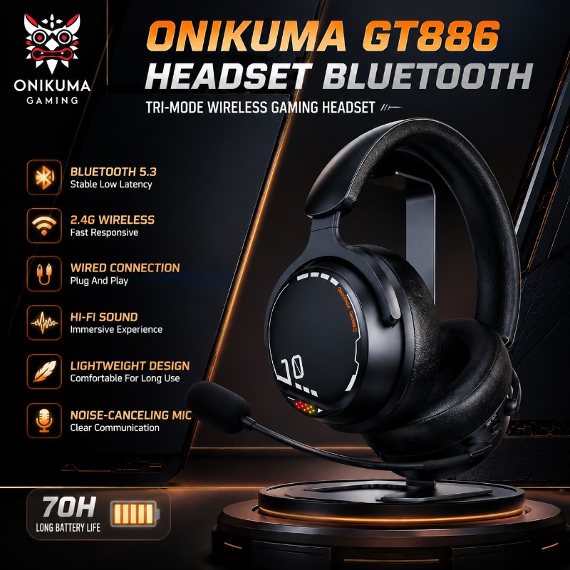 Esports Gaming Monitor - ONIKUMA GT886 Gaming Headset Tri Mode