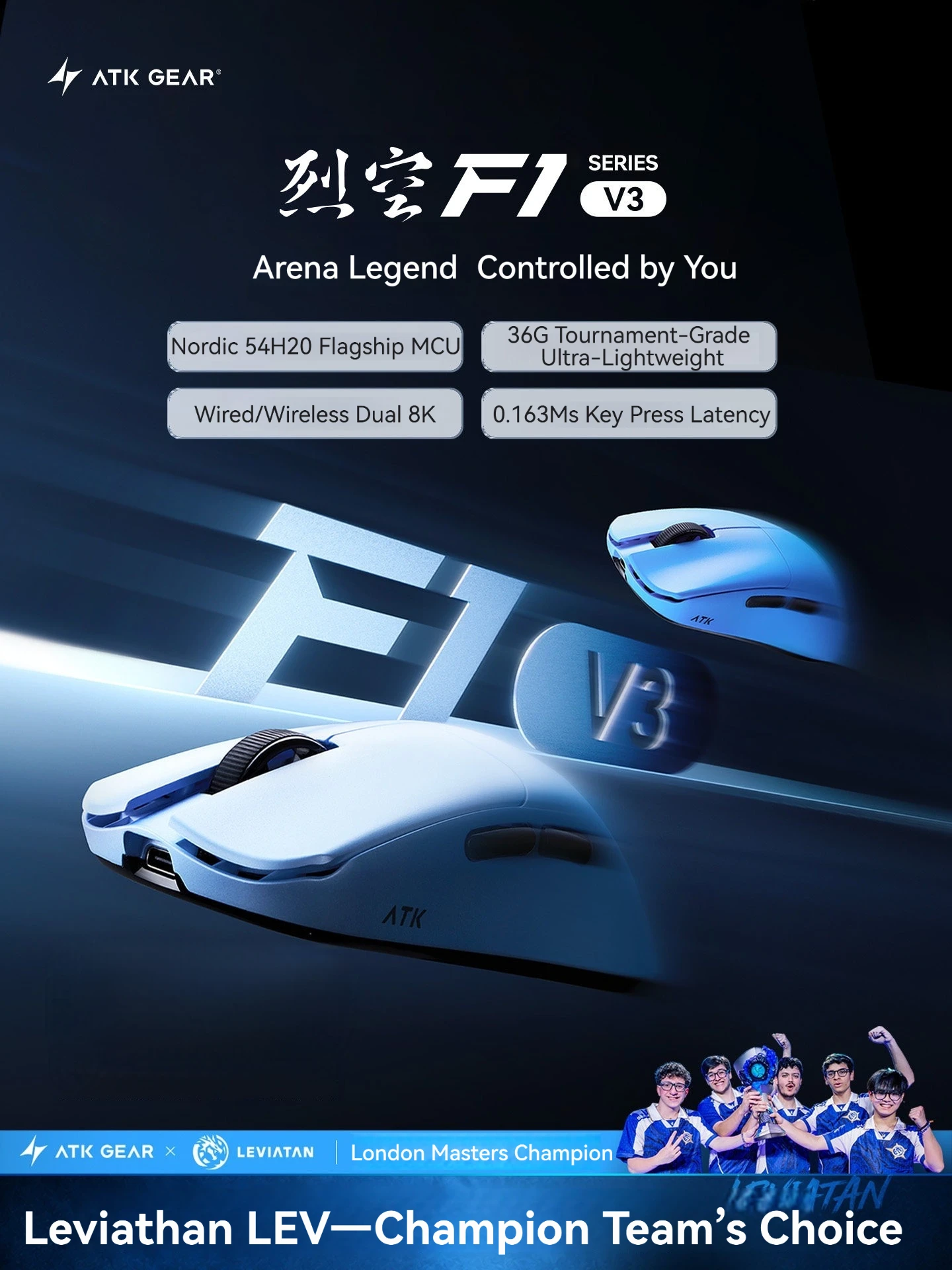 Ultimate Esports Gaming - ATK F1 V3 Ultimate 8K Wireless