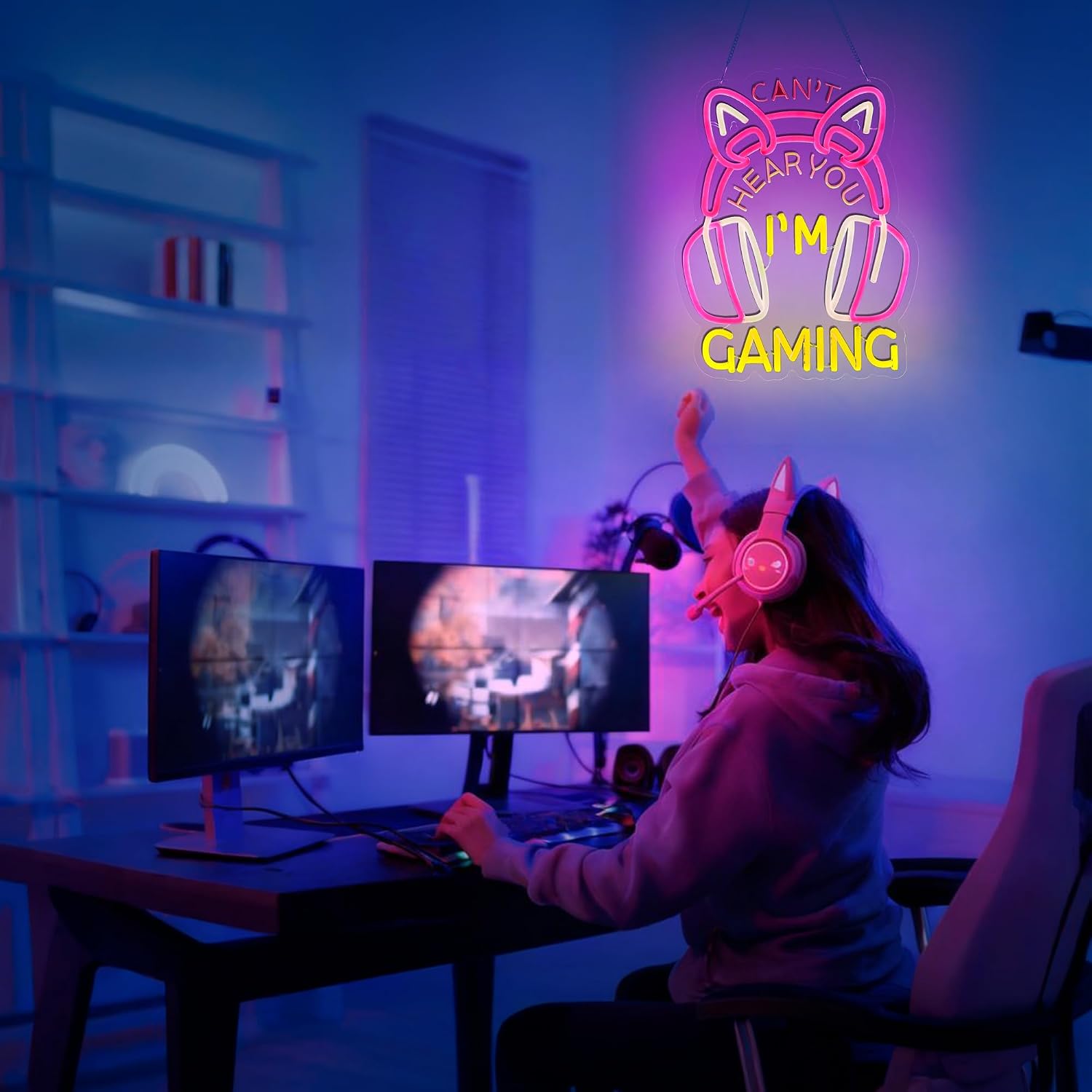 Can't Hear You I'm Gaming Neon - Esports Gaming Cafe ulasan dan harga