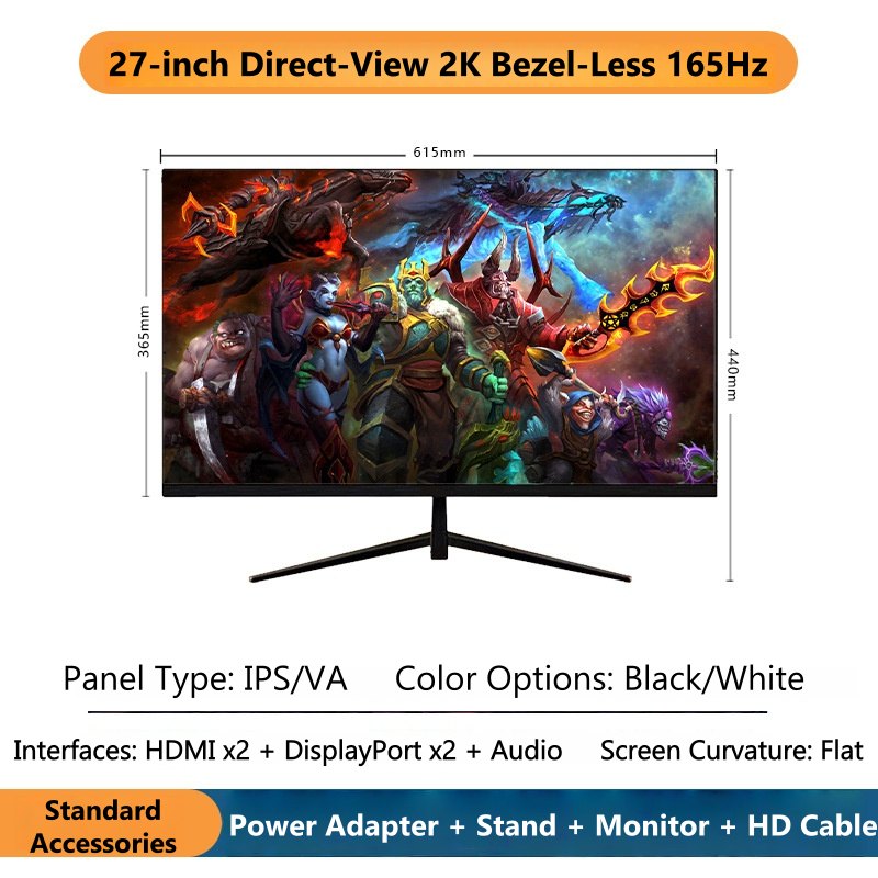 27 Inch 2K Curved Gaming Monit - Esports Gaming Monitor ulasan dan harga