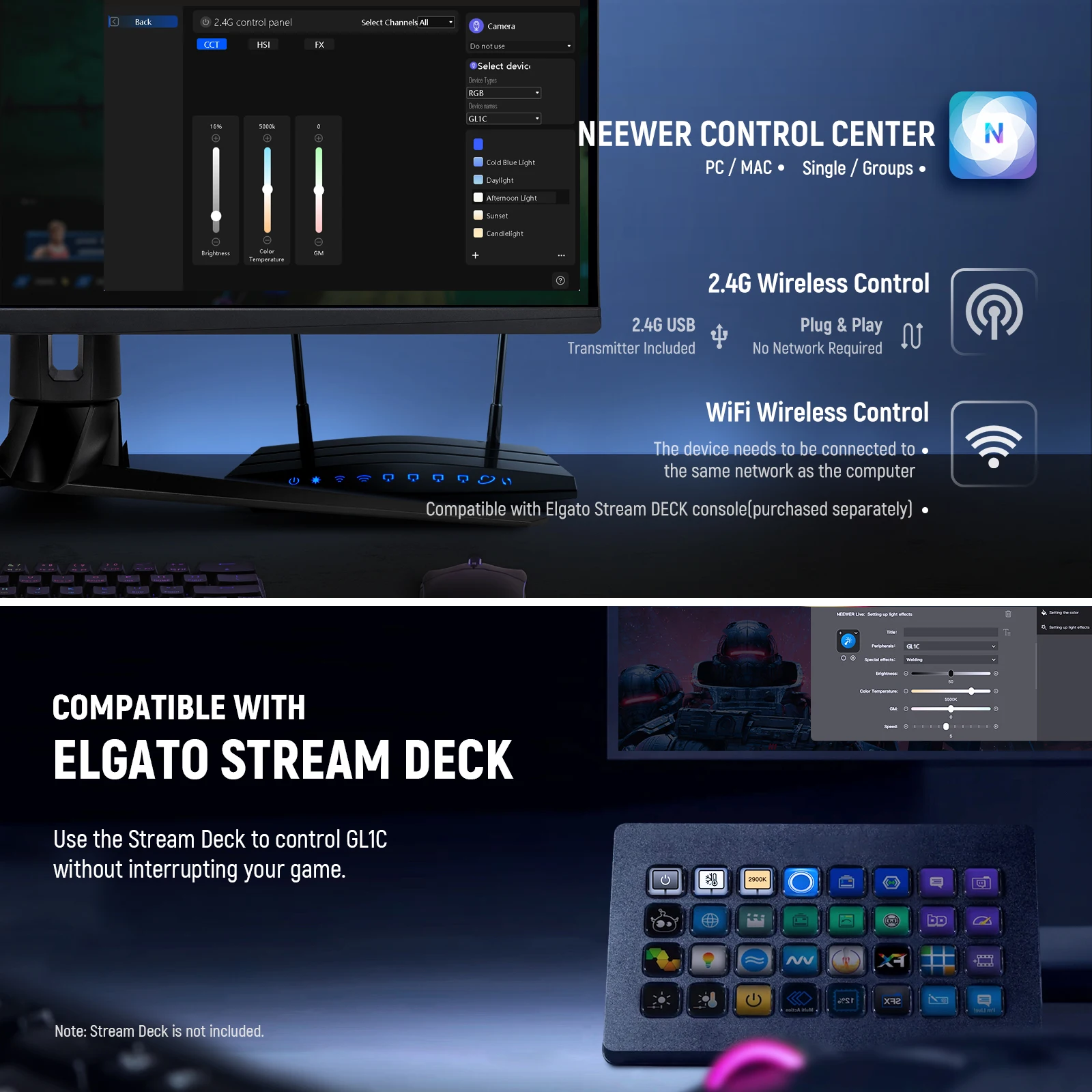 NEEWER GL1C RGB 15.5