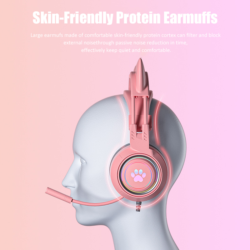 Cute Cat Ear Gaming Headphones - Esports Gaming Monitor ulasan dan harga
